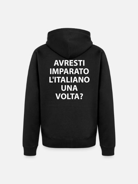 Italian - Unisex Premium Organic Zip Hoodie - black