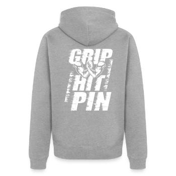 Arm wrestling - Unisex Premium Organic Zip Hoodie - heather grey - Back - Nico (187cm)
