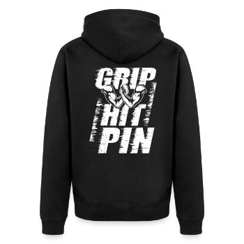Arm wrestling - Unisex Premium Organic Zip Hoodie - black - Back - Nico (187cm)