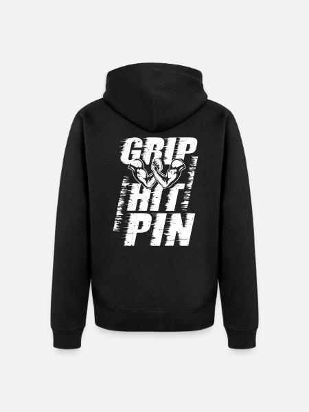 Arm wrestling - Unisex Premium Organic Zip Hoodie - black