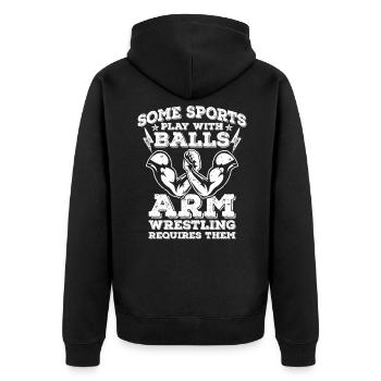 Arm wrestling - Unisex Premium Organic Zip Hoodie - black - Back - Nico (187cm)