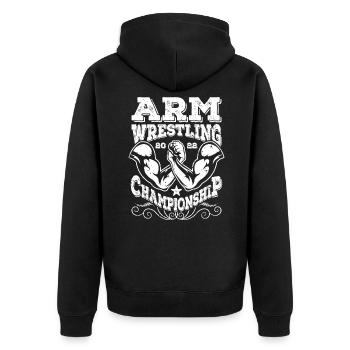 Arm wrestling - Unisex Premium Organic Zip Hoodie - black - Back - Nico (187cm)