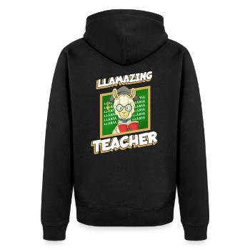 Professeur de Lama - Veste à capuche bio Premium Unisexe - noir - Dos - Nico (187cm)