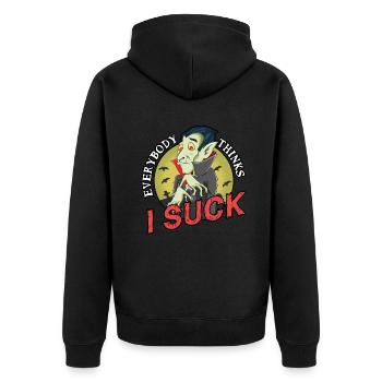 Humour - Veste à capuche bio Premium Unisexe - noir - Dos - Nico (187cm)
