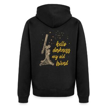 Astronomie - Unisex Premium Bio Zip Hoodie - Schwarz - Hinten - Nico (187cm)