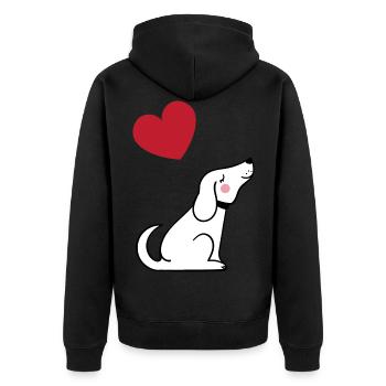 Chien - Veste à capuche bio Premium Unisexe - noir - Dos - Nico (187cm)