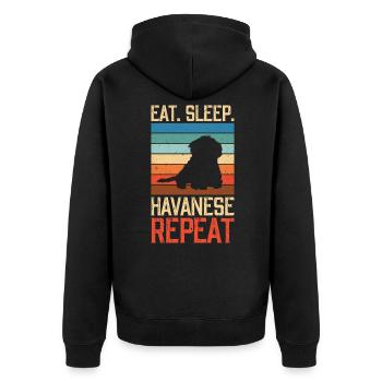 Manger Sommeil Havanese Repeat Havaneser - Veste à capuche bio Premium Unisexe - noir - Dos - Nico (187cm)