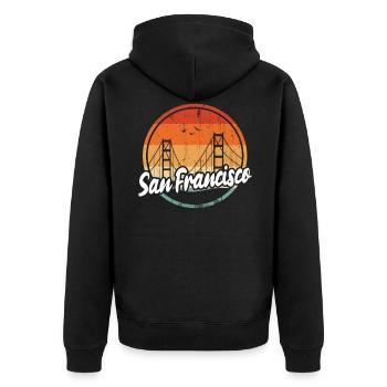 Pont du Golden Gate de San Francisco - Veste à capuche bio Premium Unisexe - noir - Dos - Nico (187cm)