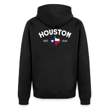 Houston - Veste à capuche bio Premium Unisexe - noir - Dos - Nico (187cm)