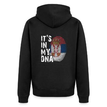 C’est dans mon ADN Serbie Serbien - Veste à capuche bio Premium Unisexe - noir - Dos - Nico (187cm)