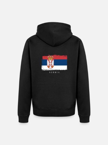 Serbia Serbien - Unisex Premium Organic Zip Hoodie - black