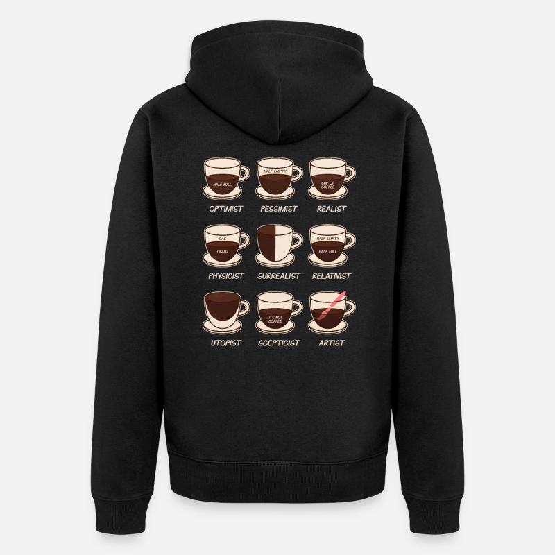 Coffee - Unisex Premium Organic Zip Hoodie - black