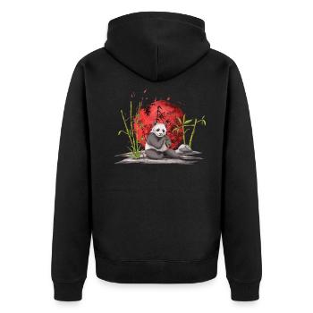 Panda - Veste à capuche bio Premium Unisexe - noir - Dos - Nico (187cm)