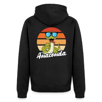 Anaconda sonnenbrille - Unisex Premium Bio Zip Hoodie - Schwarz - Hinten - Nico (187cm)