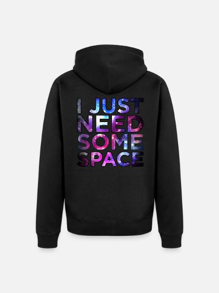 Space - Unisex Premium Organic Zip Hoodie - black