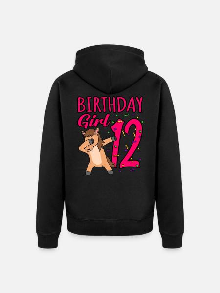 12th birthday - Unisex Premium Organic Zip Hoodie - black