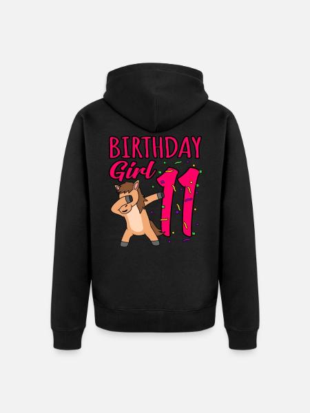11th birthday - Unisex Premium Organic Zip Hoodie - black
