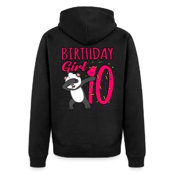 10. Geburtstag - Unisex Premium Bio Zip Hoodie - Schwarz - Hinten - Nico (187cm)