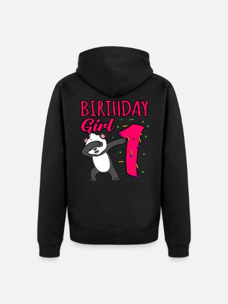 1st birthday - Unisex Premium Organic Zip Hoodie - black