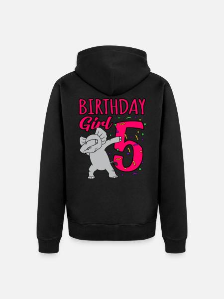 5th birthday - Unisex Premium Organic Zip Hoodie - black