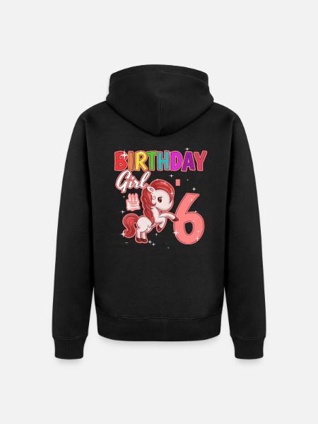 Birthday 6 - Unisex Premium Organic Zip Hoodie - black