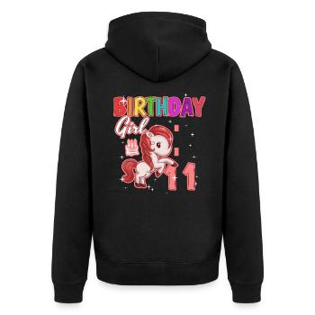 Anniversaire 11 - Veste à capuche bio Premium Unisexe - noir - Dos - Nico (187cm)
