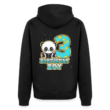 Anniversaire 3 - Veste à capuche bio Premium Unisexe - noir - Dos - Nico (187cm)