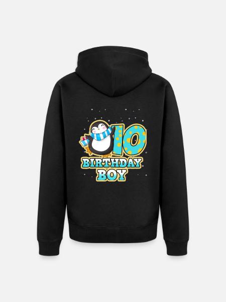 Birthday 10 - Unisex Premium Organic Zip Hoodie - black