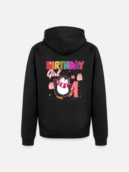 Birthday 1 - Unisex Premium Organic Zip Hoodie - black