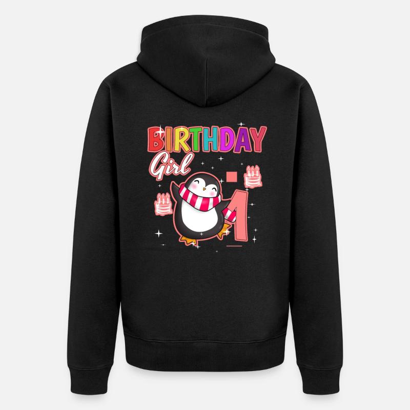 Anniversaire 1 - Veste à capuche bio Premium Unisexe - noir