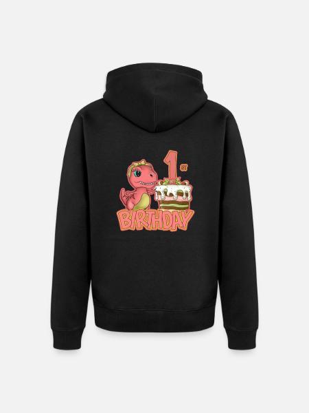 1st birthday - Unisex Premium Organic Zip Hoodie - black