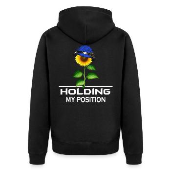 free ukraine stand with kiev zelensky sunflower - Unisex Premium Organic Zip Hoodie - black - Back - Nico (187cm)