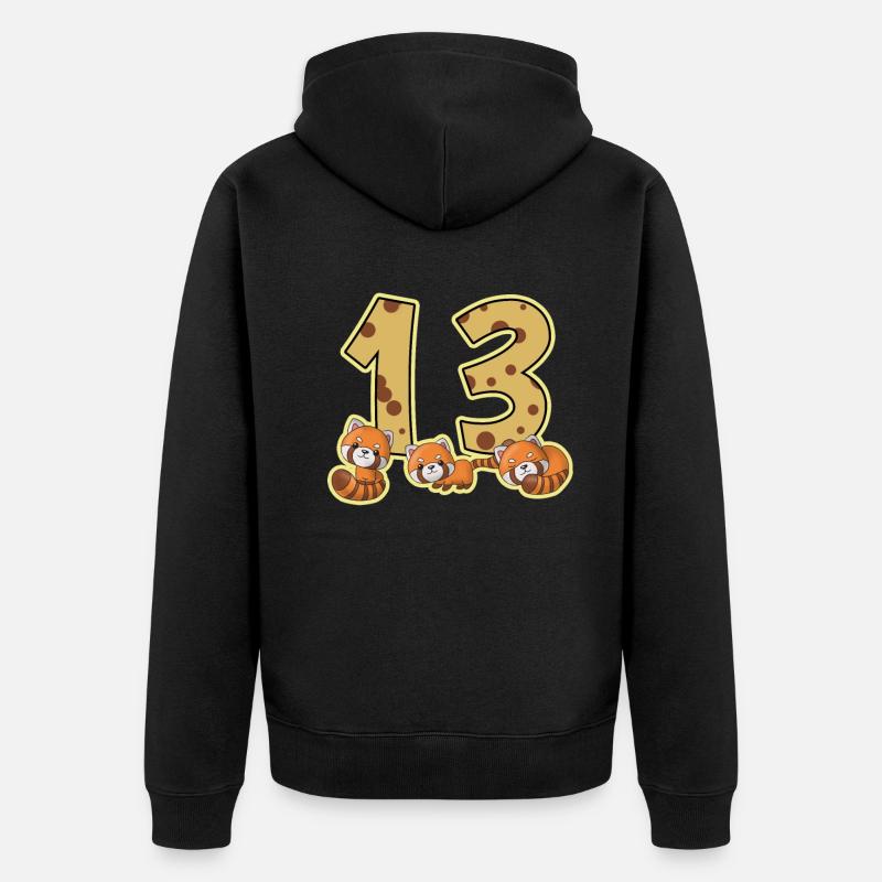 Anniversaire 13 - Veste à capuche bio Premium Unisexe - noir