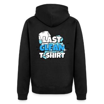Letzte Saubere T-Shirt - Unisex Premium Bio Zip Hoodie - Schwarz - Hinten - Nico (187cm)