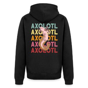 Axolotl - Unisex Premium Organic Zip Hoodie - black - Back - Nico (187cm)
