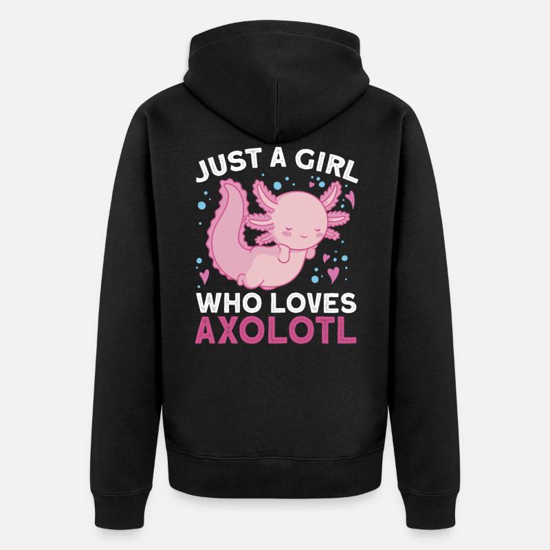 Axolotl - Unisex Premium Bio Zip Hoodie - Schwarz