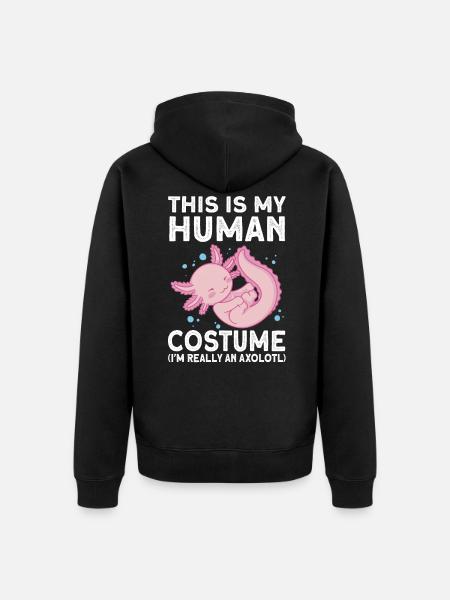 Axolotl - Unisex Premium Organic Zip Hoodie - black