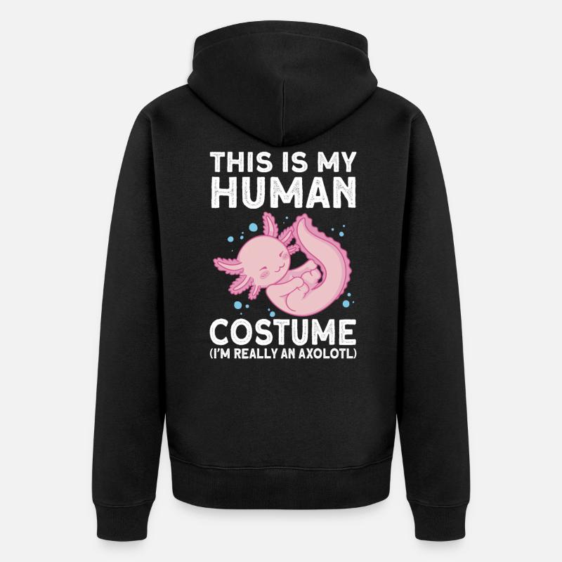 Axolotl - Unisex Premium Bio Zip Hoodie - Schwarz