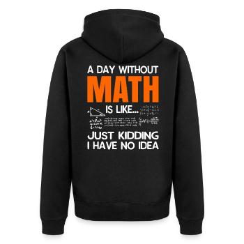 Mathematics - Unisex Premium Organic Zip Hoodie - black - Back - Nico (187cm)