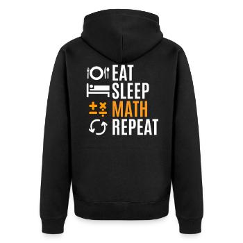 Mathematics - Unisex Premium Organic Zip Hoodie - black - Back - Nico (187cm)