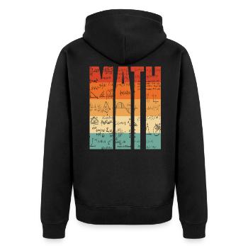 Mathematics - Unisex Premium Organic Zip Hoodie - black - Back - Nico (187cm)
