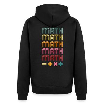 Mathematics - Unisex Premium Organic Zip Hoodie - black - Back - Nico (187cm)