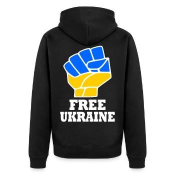 Free ukraine - Veste à capuche bio Premium Unisexe - noir - Dos - Nico (187cm)