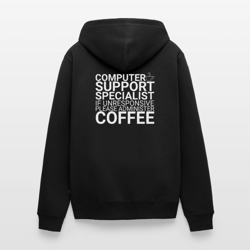"Computer Support Specialist Coffee | IT Support" Unisex Premium Organic Zip Hoodie