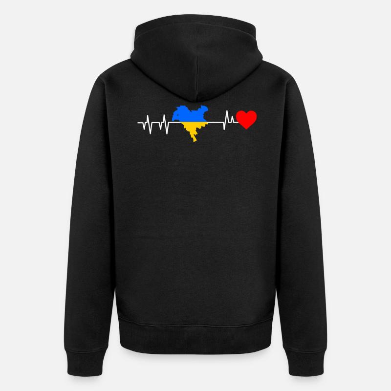 Kiev Heartbeat Cadeau - Veste à capuche bio Premium Unisexe - noir