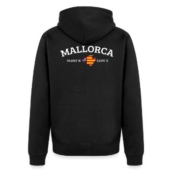 Majorque fier drapeaux cadeau - Veste à capuche bio Premium Unisexe - noir - Dos - Nico (187cm)