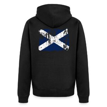 Teneriffa flaggen geschenk - Unisex Premium Bio Zip Hoodie - Schwarz - Hinten - Nico (187cm)