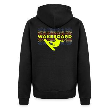 wakeboard wakeboarder-style - Unisex Premium Organic Zip Hoodie - black - Back - Nico (187cm)