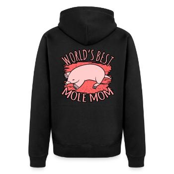 Mole Mama Gift - Unisex Premium Organic Zip Hoodie - black - Back - Nico (187cm)