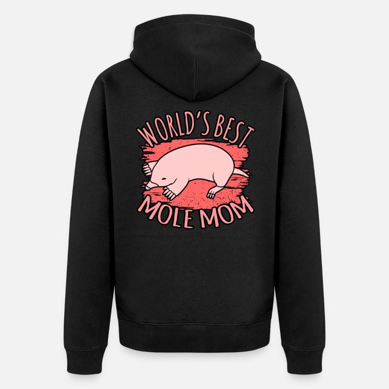 Maulwurf Mama Geschenk - Unisex Premium Bio Zip Hoodie - Schwarz